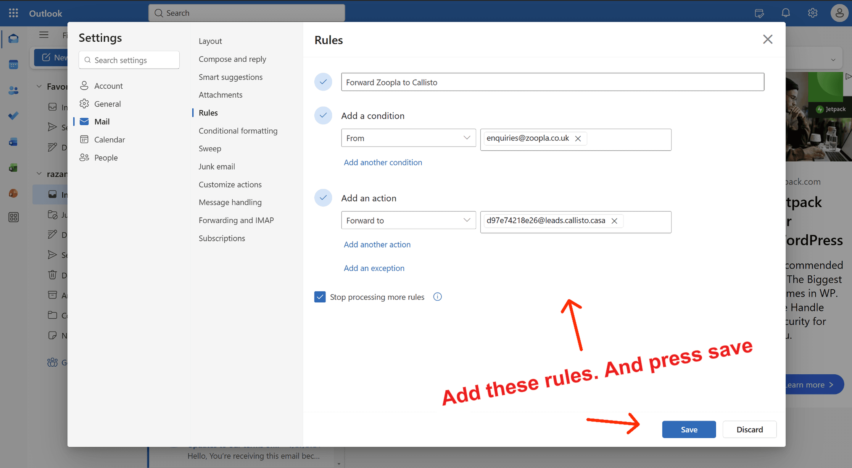Step 4 — Fill in the rule — screenshot 2